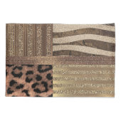 Leeuwin Safari Chic Jungle Goud Moderne Glans Kussensloop (Achterkant)