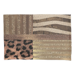 Leeuwin Safari Chic Jungle Goud Moderne Glans Kussensloop