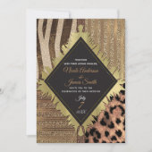 Leeuwin Safari Chic Oerwoud Glam Modern Wedding Kaart (Voorkant)
