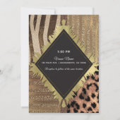 Leeuwin Safari Chic Oerwoud Glam Modern Wedding Kaart (Achterkant)