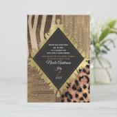 Leeuwin Safari Jungle Glam Moderne Bruidsdouche Kaart (Staand voorkant)