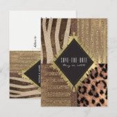 Leeuwin Safari Jungle Glam Moderne Uitnodiging (Voorkant / Achterkant)