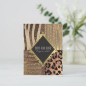Leeuwin Safari Jungle Glam Moderne Uitnodiging (Staand voorkant)