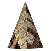 Leeuwin Safari Oerwoud Glam Modern Gold Sparkle Feesthoedjes (Achterkant)