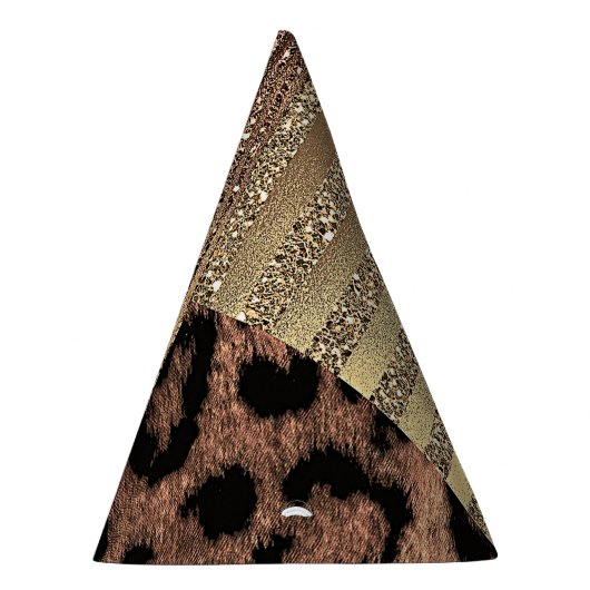 Leeuwin Safari Oerwoud Glam Modern Gold Sparkle Feesthoedjes (Rechts)