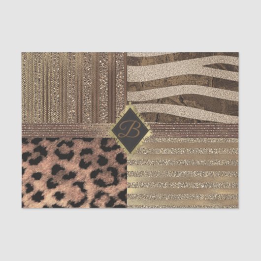 Leeuwin Safari Oerwoud Glam Modern Gold Sparkle Tissuepapier (Voorkant)