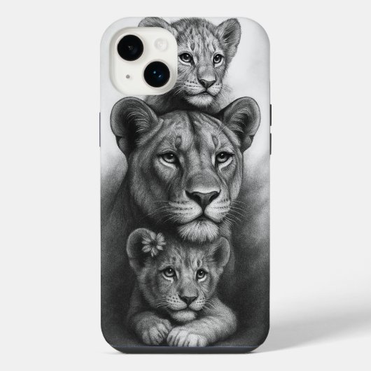 Leeuwin & Welpen iPhone Hoesje (Achterkant)