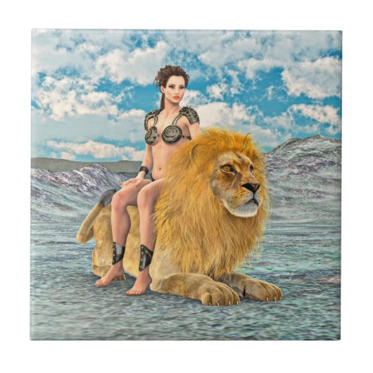 Leeuwinnekas Fantasie Tegeltje (Voorkant)