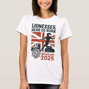 Leeuwinnen, hoor ons brullen – Engels vrouwenvoet T-shirt