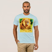 Leeuwkoning in het bos. Bestel nu T-shirt (Voorkant volledig)