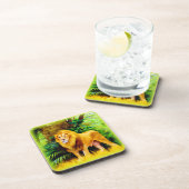 Leeuwkoning in het Oerwoud. Bestel nu Bier Onderzetter (Rechterzijde)