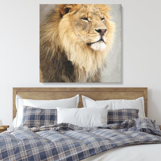 Leeuwkoning van het Oerwoud Canvas Afdruk (Insitu (Slaapkamer))