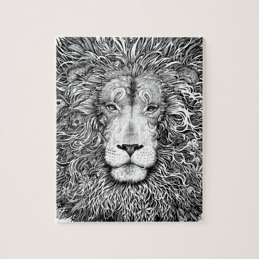 Leeuwnest zwart-wit legpuzzel (Verticaal)