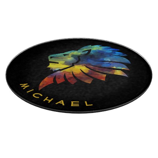 Leeuwse abstracte kunst Kroon voor mannen Snijplank (Hoek)