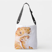 Leeuwse mam en witte krab crossbody tas (Voorkant)