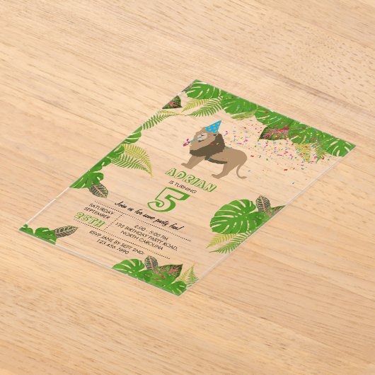 Leeuwse Oerwoud die op zaterdag partij is Acryl Uitnodigingen (Laagn)