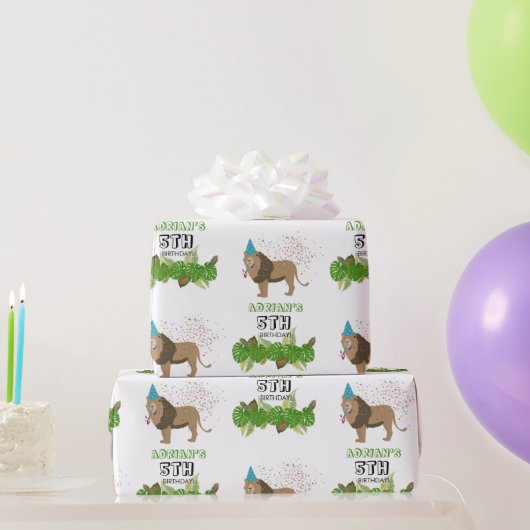 Leeuwse Oerwouden partydieren op zaterdag Cadeaupapier (Feestgeschenken)