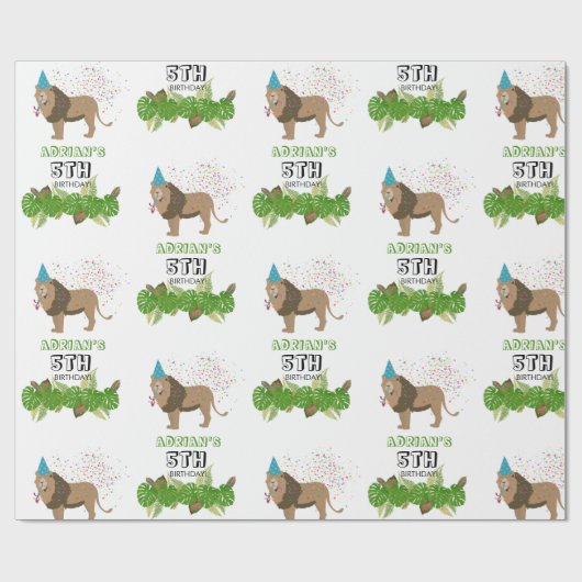 Leeuwse Oerwouden partydieren op zaterdag Cadeaupapier (Vlak)