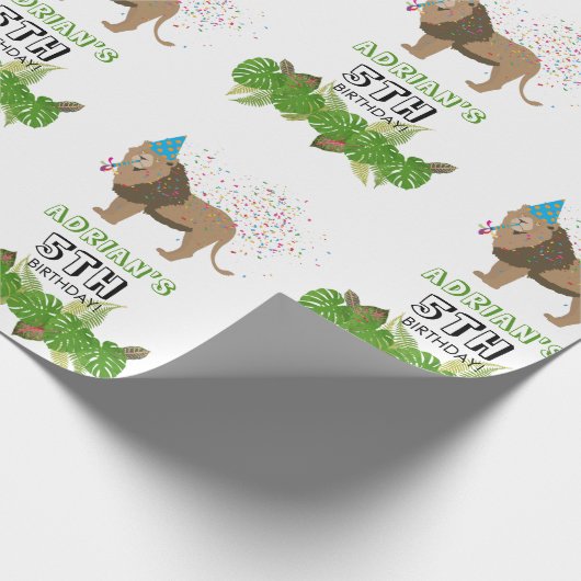 Leeuwse Oerwouden partydieren op zaterdag Cadeaupapier (Hoek)