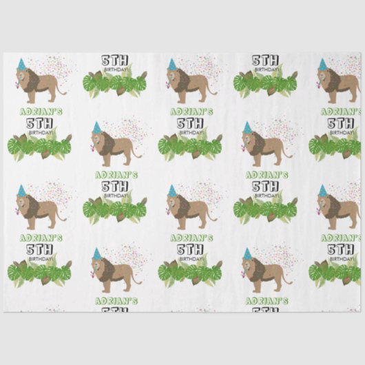 Leeuwse Oerwouden partydieren op zaterdag Tissuepapier (Voorkant)