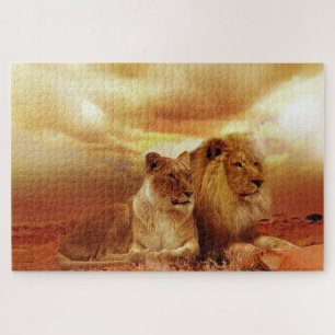 Leeuwstel in de safari legpuzzel