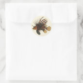Leeuwvis Vis, Vintage Mariene Oceaan Leven Dier Ronde Sticker (Tas)