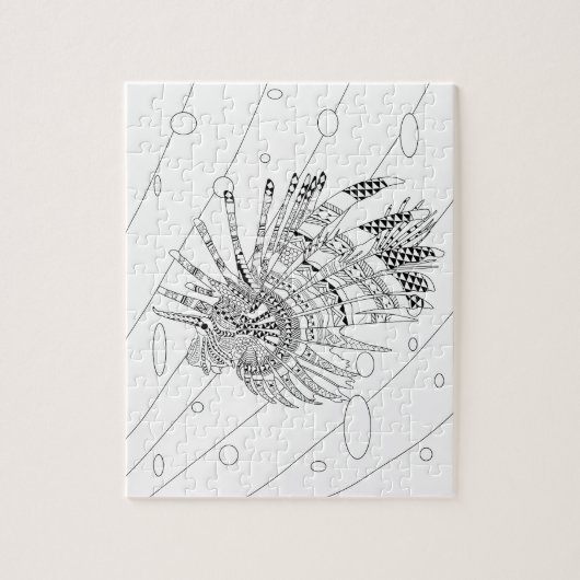 Leeuwvis Volwassenen Kleurplaat Puzzel (Verticaal)