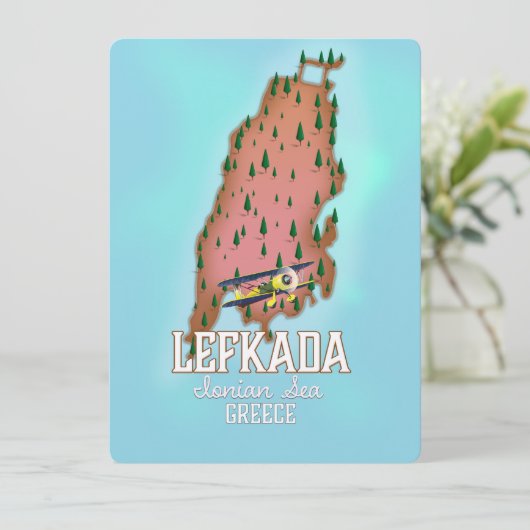 Lefkada Greece reisposter. (Staand voorkant)