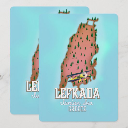 Lefkada Greece reisposter. (Voorkant / Achterkant)