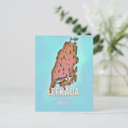 Lefkada Greece reisposter. Briefkaart (Staand voorkant)