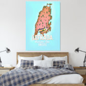Lefkada Greece reisposter. Canvas Afdruk (Insitu (Slaapkamer))