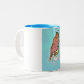 Lefkada Greece reisposter. Tweekleurige Koffiemok (Voorkant links)