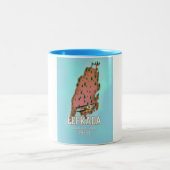 Lefkada Greece reisposter. Tweekleurige Koffiemok (Center)