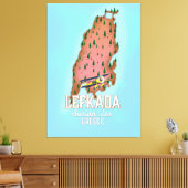 Lefkada Griekenland reisposter. Canvas Afdruk (Insitu (Woonkamer))