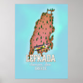 Lefkada Griekenland reisposter. Poster (Voorkant)