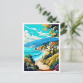 Lefkada Griekenland vintage reisillustratie Briefkaart (Staand voorkant)