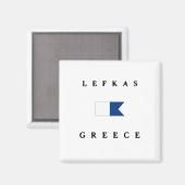 Lefkas Griekenland Alpha Duik Vlag Magneet (Voorkant / Achterkant)