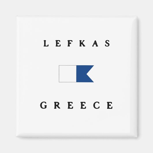 Lefkas Griekenland Alpha Duik Vlag Magneet (Voorkant)