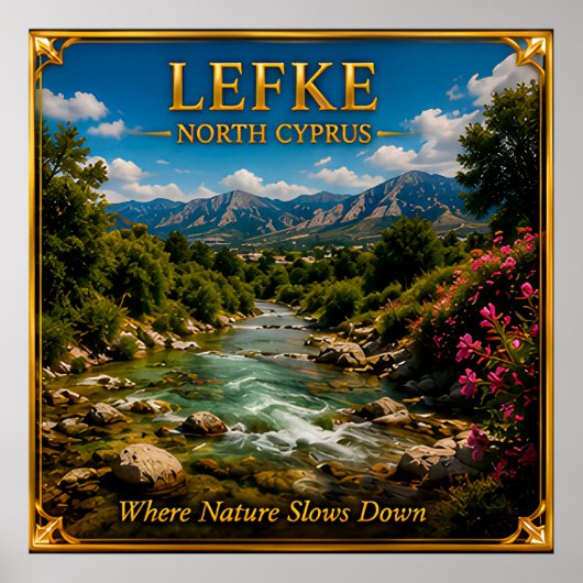 Lefke Noord-Cyprus Groene Kust Reis Herinnering Poster (Voorkant)