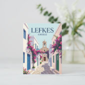 Lefkes Griekenland Briefkaart (Staand voorkant)