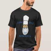 Lefse Day in Amerika - kleur logo op zwart T-shirt (Voorkant)
