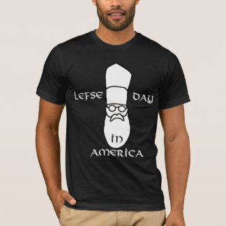 Lefse Day In Amerika T-shirt, zwart-wit T-shirt