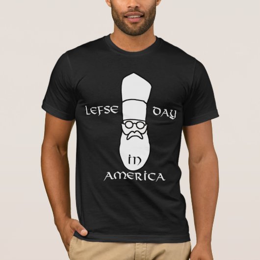 Lefse Day In Amerika T-shirt, zwart-wit T-shirt (Voorkant)