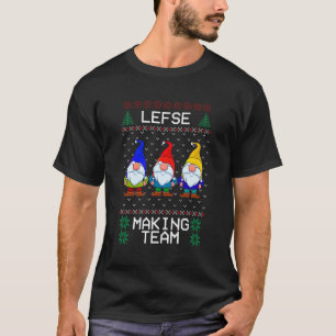 Lefse Making Team Nordic Kerstmis Tomte Gnome Xma T-shirt