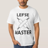 Lefse Master Crossed Rolling Pin Funny Norwegian F T-shirt (Voorkant)
