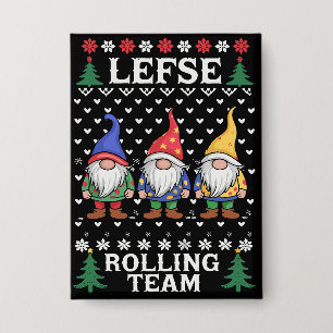 Lefse Rollend Team Kerst Bakken Gnome Kerstmis  Button