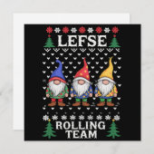 Lefse Rollend Team Kerst Bakken Gnome Kerstmis Feestdagenkaart (Voorkant / Achterkant)