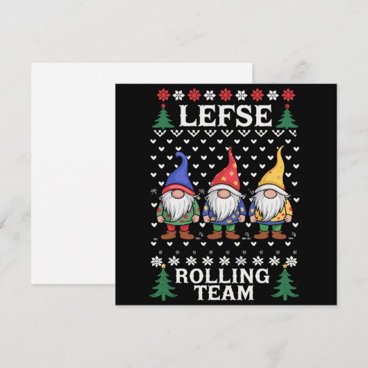 Lefse Rollend Team Kerst Bakken Gnome Kerstmis  Feestdagenkaart (Voorkant / Achterkant)