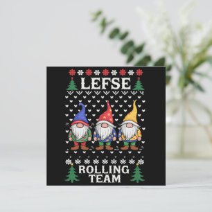 Lefse Rollend Team Kerst Bakken Gnome Kerstmis  Feestdagenkaart
