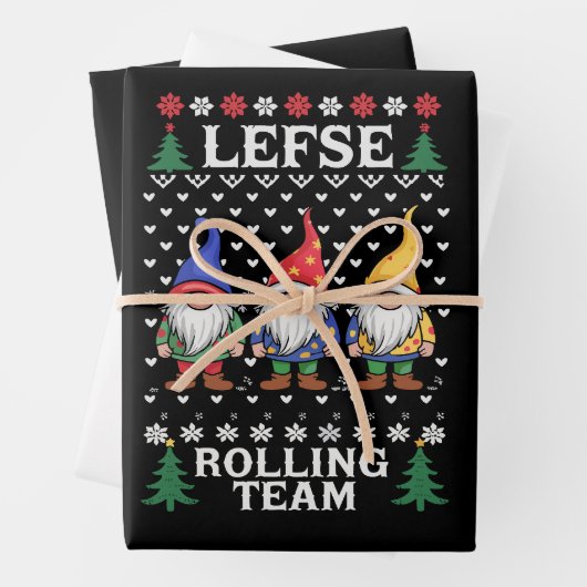 Lefse Rollend Team Kerst Bakken Gnome Kerstmis  Inpakpapier Vel (In situ)